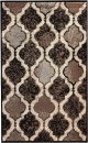 Indoor area rug with jute backing, modern geometric plaid floor decor, 3" x 5", Chocolate