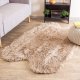Super Soft Fluffy Faux Sheepskin Rug, Light Brown 4 x 6 Feet Sheepskin Rug