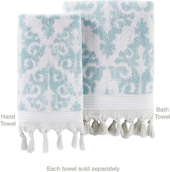 100% Cotton Hand Towel Set, Aqua
